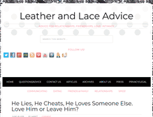 Tablet Screenshot of leatherandlaceadvice.com